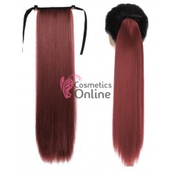 Extensie de par coada dreapta cu snur si pini 70  cm Visiniu CYF7154350#